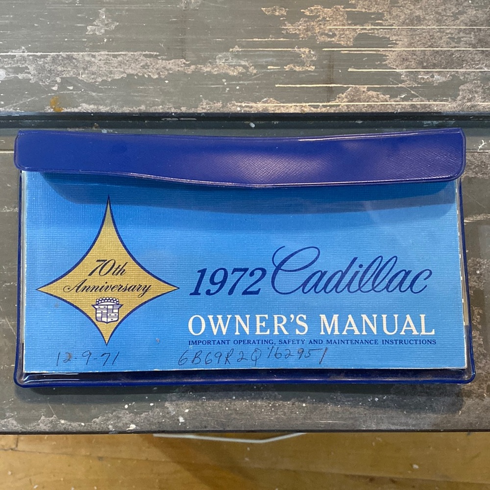 1972 Cadillac Fleetwood owners manual